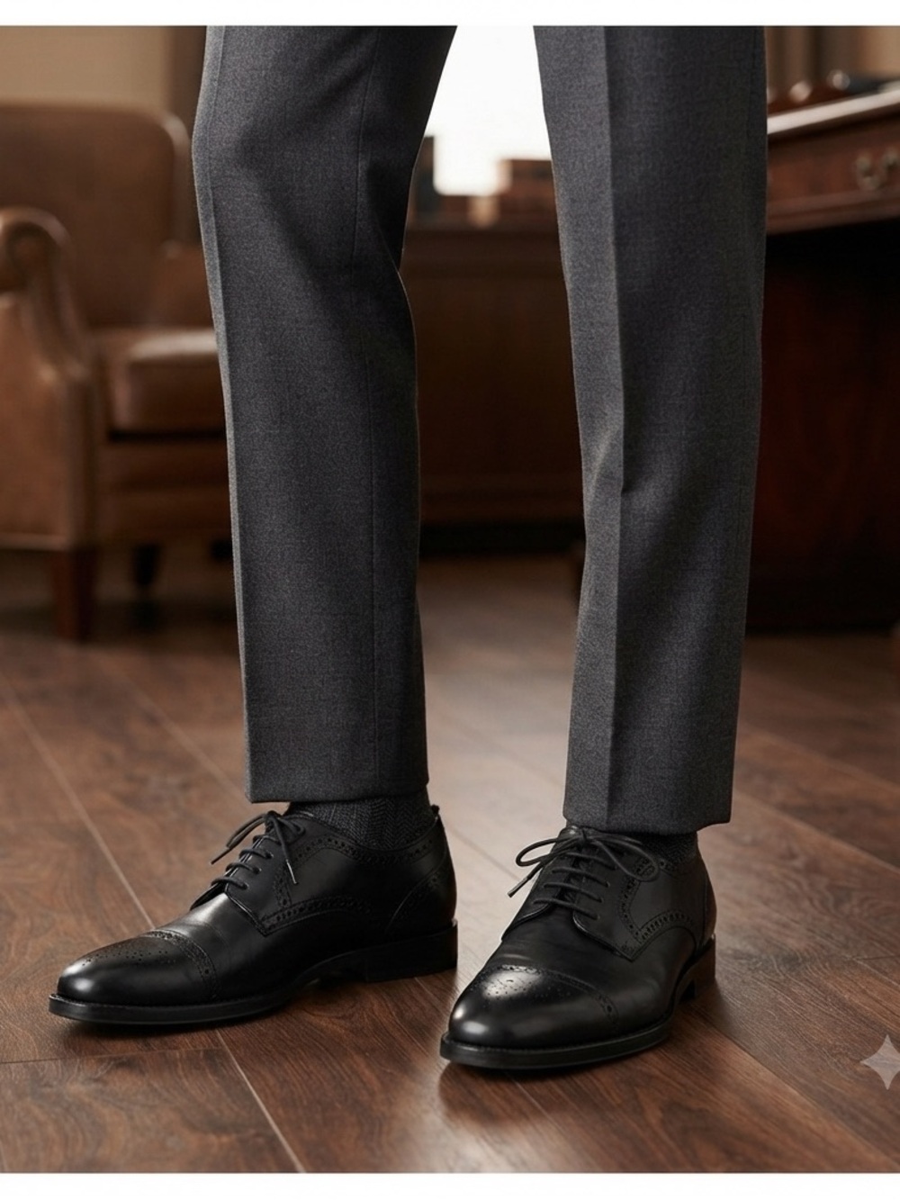 Men’s Cole Haan Size 10 Black Leather Laceup Dress Shoes